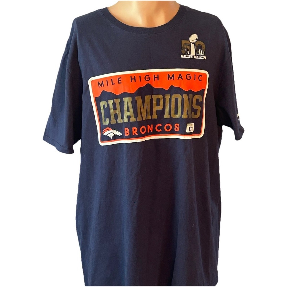 Denver Broncos Nike T-Shirt Mens XL NFL Football Super Bowl 50 Champions 2015